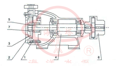 W型单级悬臂式漩涡泵结构图